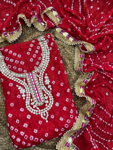 Gota Patti Bandhani Dress Material