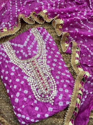 Gota Patti Bandhani Dress Material