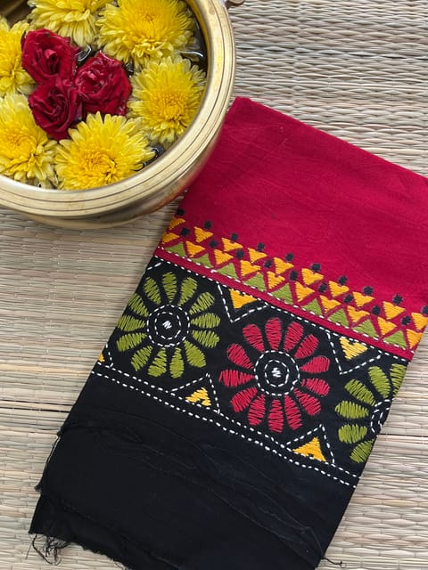 DKABP12 Dual Color Kanthawork Blouse Piece