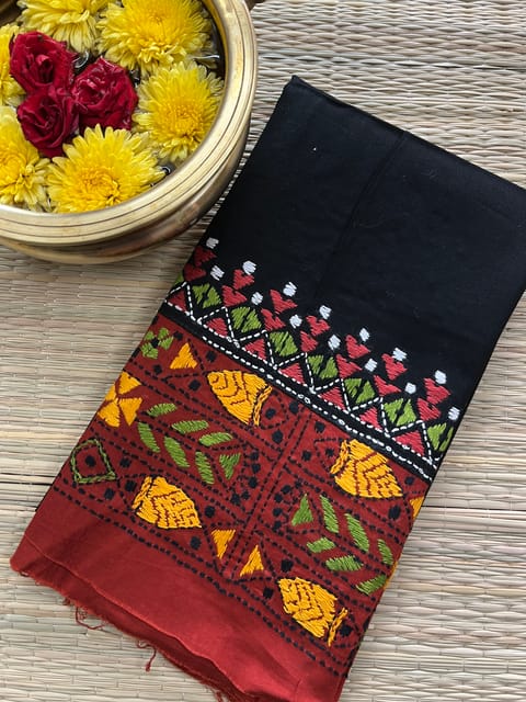 DKABP22 Dual Color Kanthawork Blouse Piece
