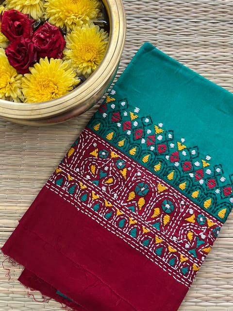 DKABP31 Dual Color Kanthawork Blouse Piece