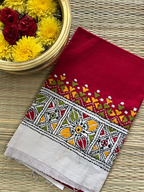 DKABP32 Dual Color Kanthawork Blouse Piece