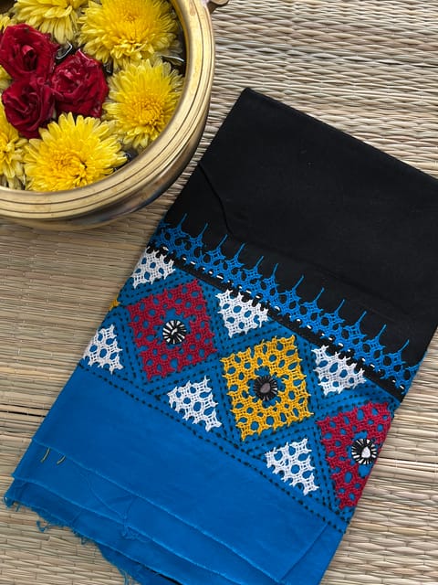 DKUBP8 Dual Color Kutchwork Blouse Piece