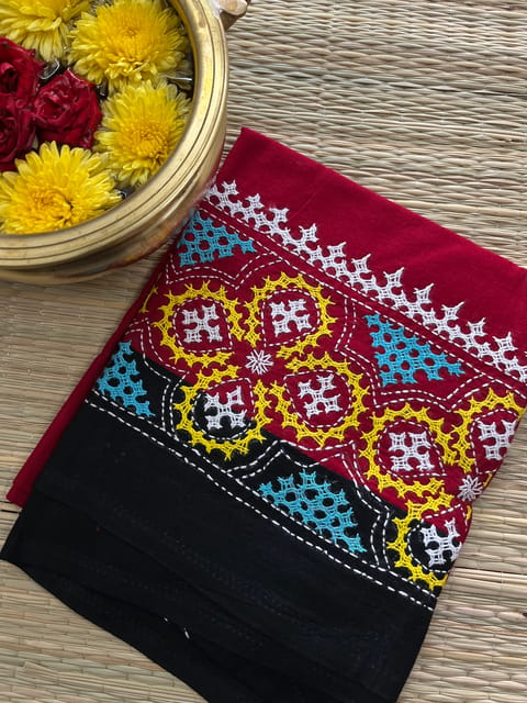 DKUBP13 Dual Color Kutchwork Blouse Piece