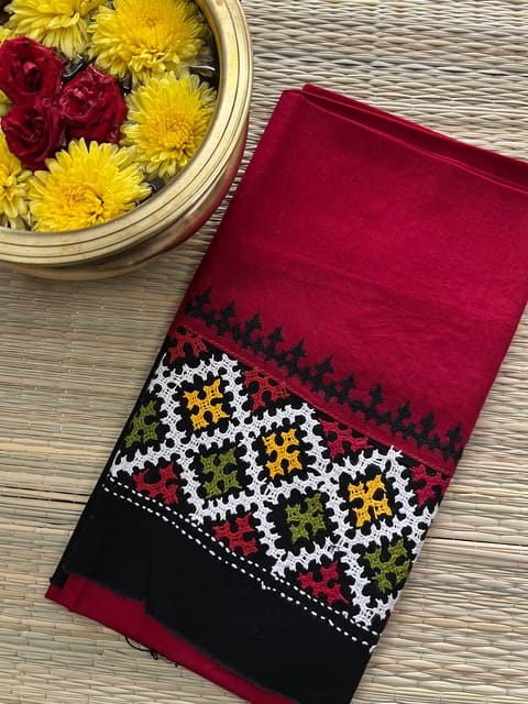 DKUBP38 Dual Color Kutchwork Blouse Piece