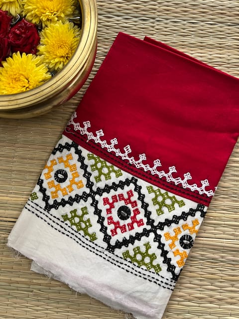DKUBP39 Dual Color Kutchwork Blouse Piece