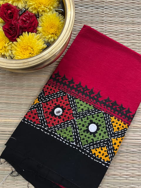 DKUBP59 Dual Color Kutchwork Blouse Piece