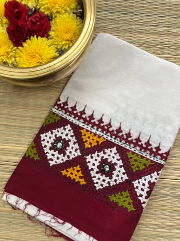 DKUBP74 Dual Color Kutchwork Blouse Piece