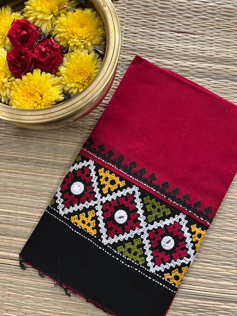 DKUBP77 Dual Color Kutchwork Blouse Piece
