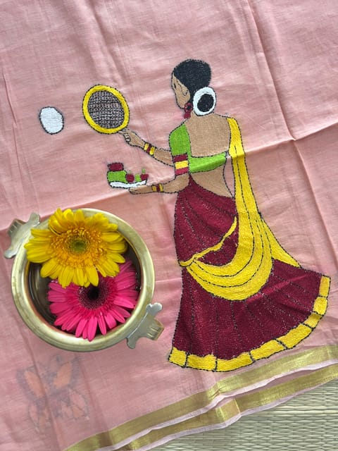 DKBP53 Designer Kanthawork Blouse Piece