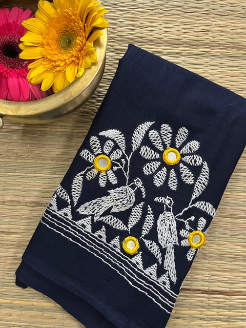 BTBP7 Bird Theme Kanthawork Blouse Piece