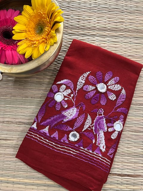 BTBP8 Bird Theme Kanthawork Blouse Piece