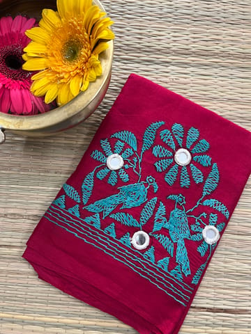 BTBP9 Bird Theme Kanthawork Blouse Piece
