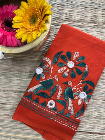 BTBP11 Bird Theme Kanthawork Blouse Piece