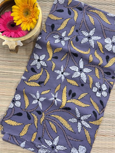 Flora Designer Kanthawork Blouse Piece
