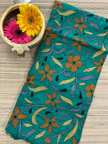 Flora Designer Kanthawork Blouse Piece