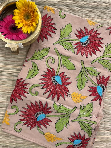 Flora Designer Kanthawork Blouse Piece