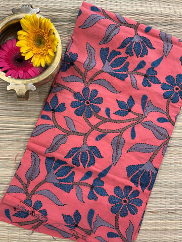 Flora Designer Kanthawork Blouse Piece
