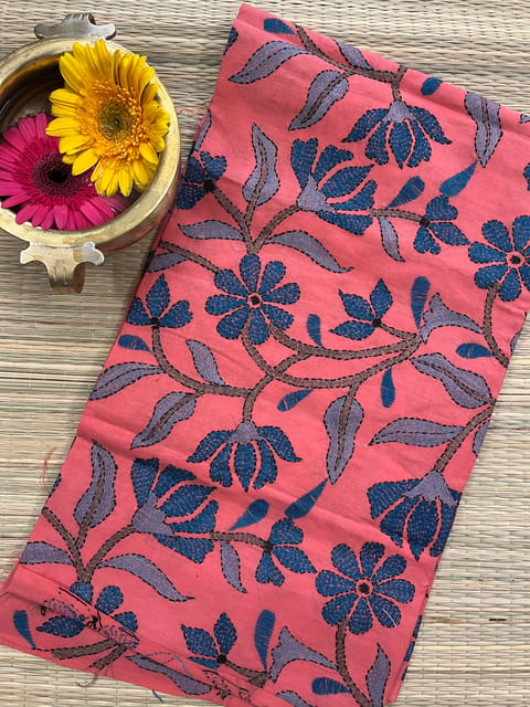 Flora Designer Kanthawork Blouse Piece