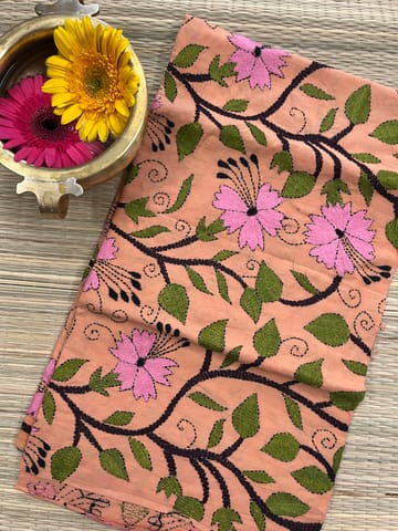 Flora Designer Kanthawork Blouse Piece