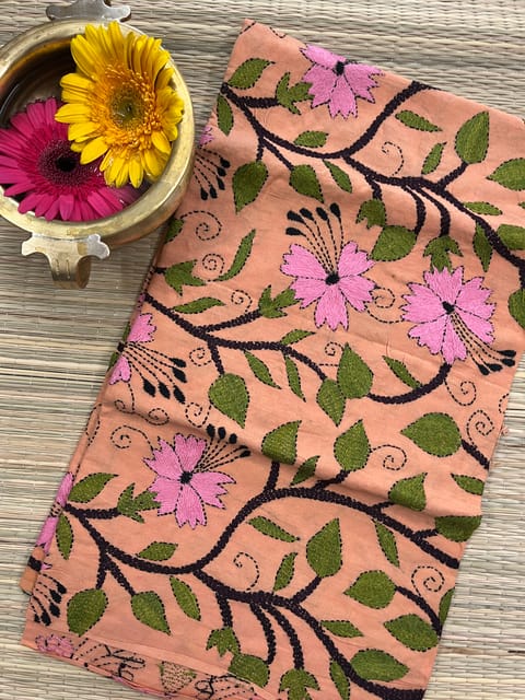 Flora Designer Kanthawork Blouse Piece