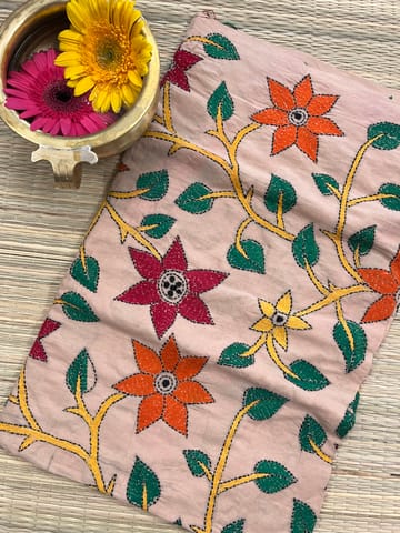 Flora Designer Kanthawork Blouse Piece