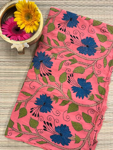 Flora Designer Kanthawork Blouse Piece