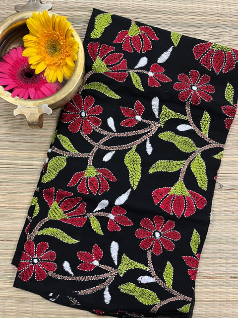 Flora Designer Kanthawork Blouse Piece