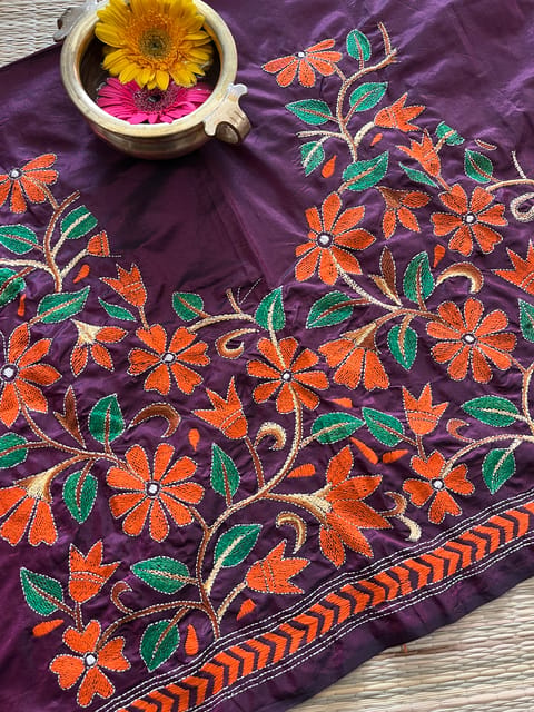 SKABP3 Art Silk Kanthawork Blouse Piece