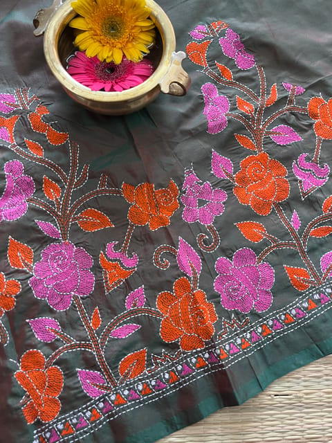 SKABP9 Art Silk Kanthawork Blouse Piece