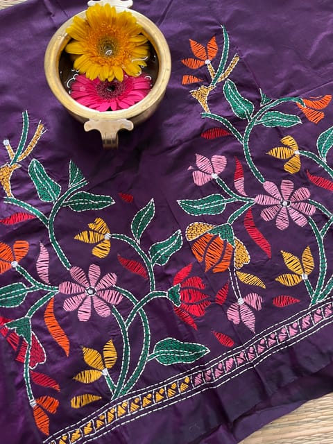 SKABP29 Art Silk Kanthawork Blouse Piece