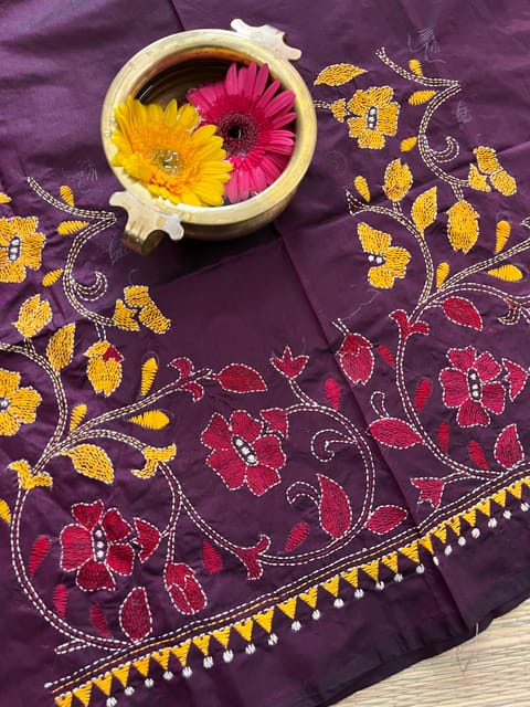 SKABP42 Art Silk Kanthawork Blouse Piece