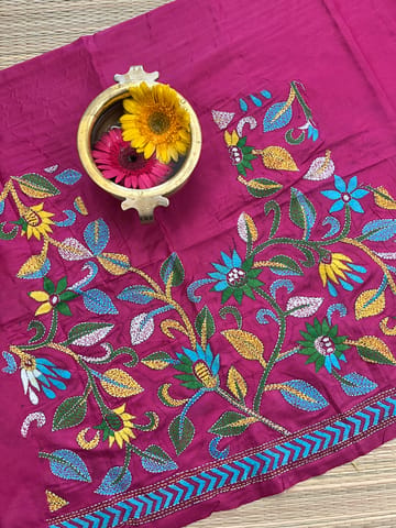 SKABP51 Art Silk Kanthawork Blouse Piece