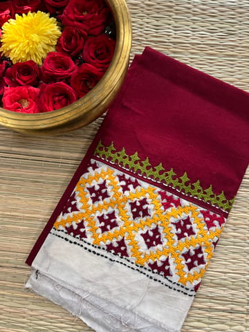 DKUBP94 Dual Color Kutchwork Blouse Piece