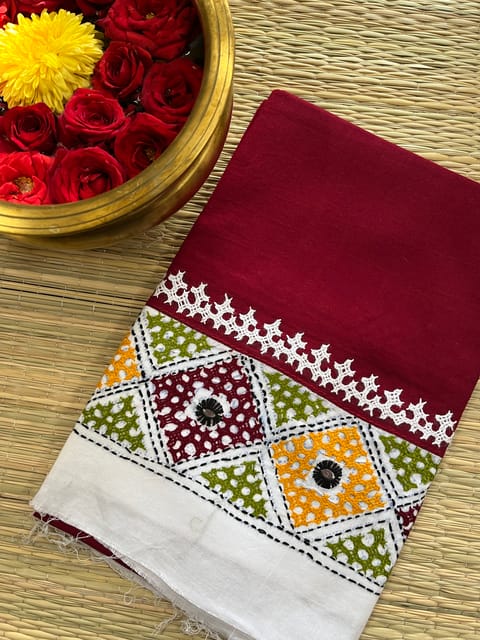DKUBP111 Dual Color Kutchwork Blouse Piece