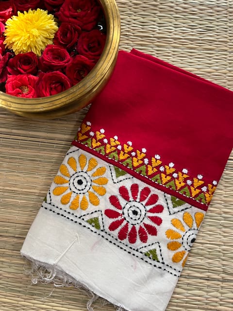 DKABP53 Dual Color Kanthawork Blouse Piece