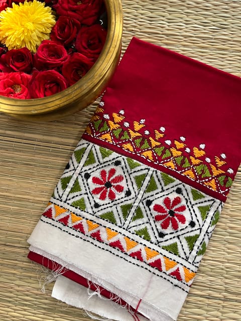 DKABP56 Dual Color Kanthawork Blouse Piece