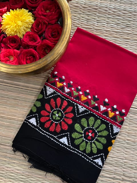 DKABP57 Dual Color Kanthawork Blouse Piece