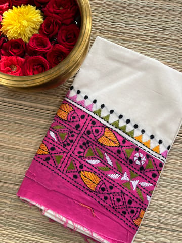DKABP62 Dual Color Kanthawork Blouse Piece