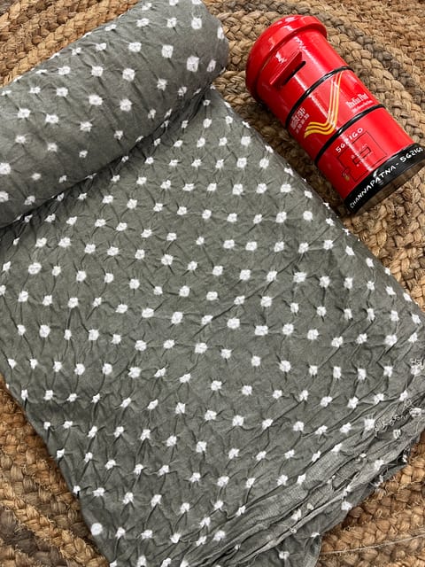 GREY Bandhani Fabric