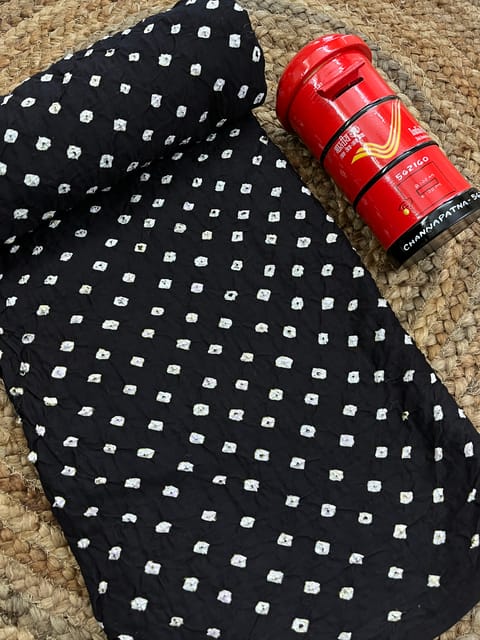 NAKSHATRA BLACK Bandhani Fabric