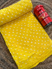 LEMON YELLOW Bandhani Fabric