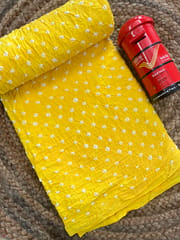 LEMON YELLOW Bandhani Fabric