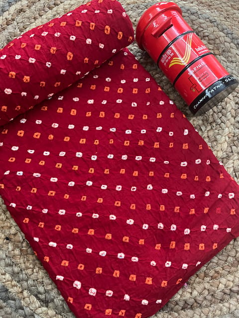DESI RED Bandhani Fabric