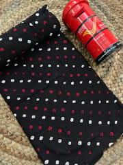HOT BLACK Bandhani Fabric