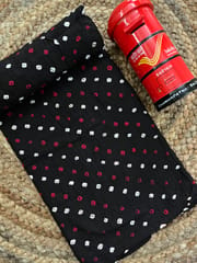 HOT BLACK Bandhani Fabric