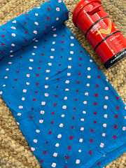 SKY BLUE Bandhani Fabric