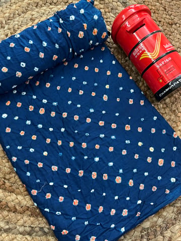 PEACOCK BLUE Bandhani Fabric